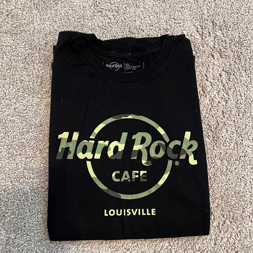 Mens Hard Rock Cafe (army print) Short Sleeve T-shirt (L)